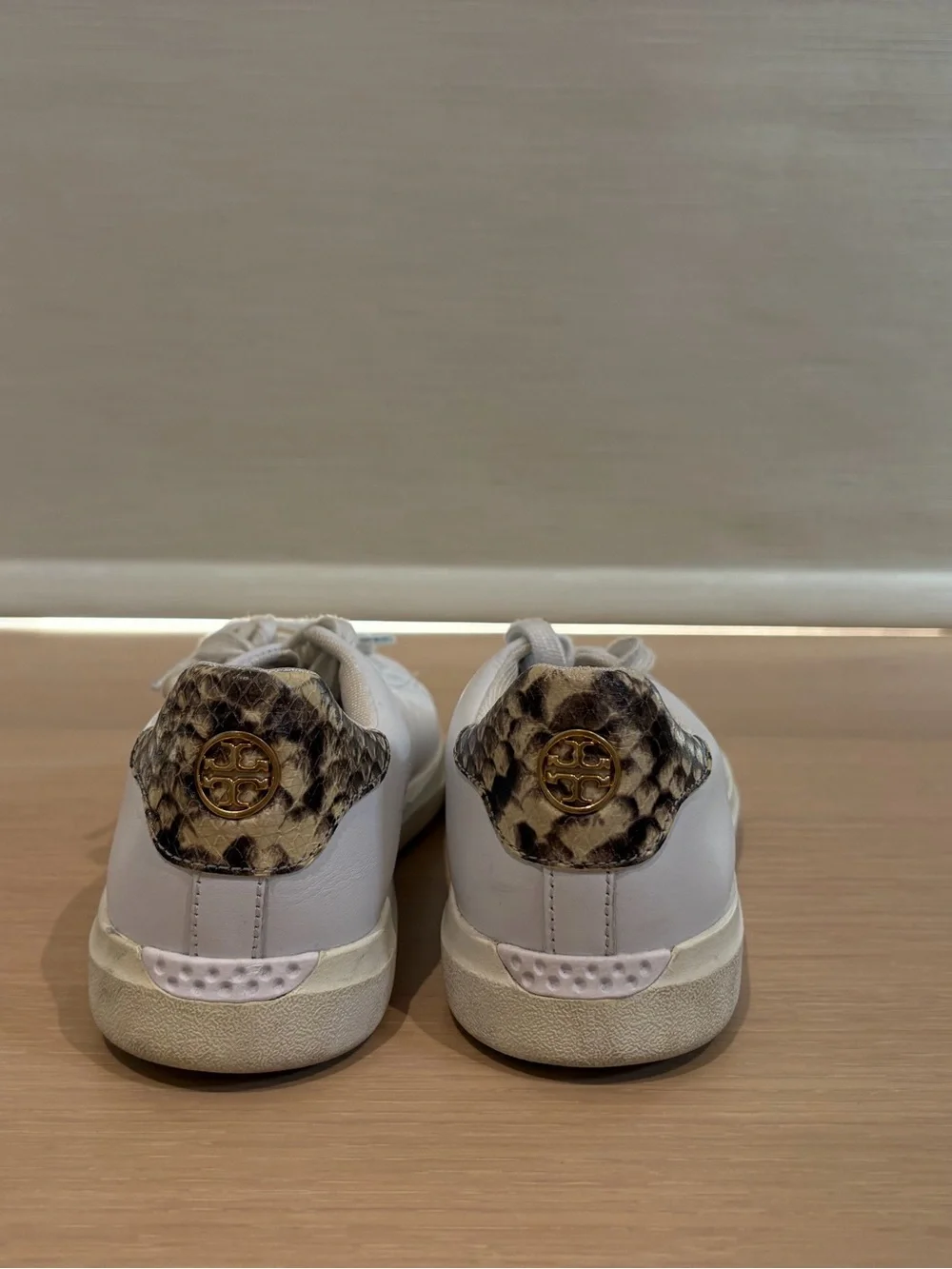 Tory Burch White Leather Low-Top Sneakers